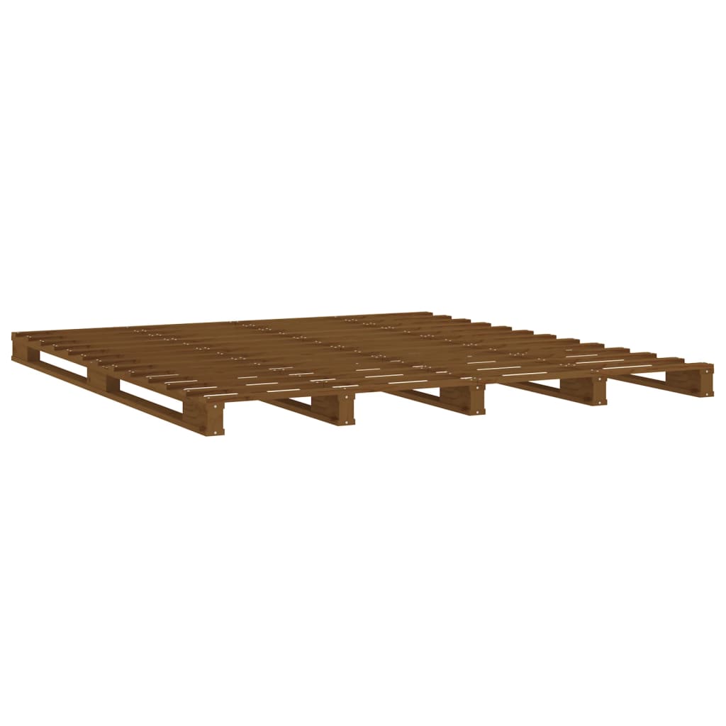 Pallet Bed | Honey Brown | Solid pine wood | Double | Durable