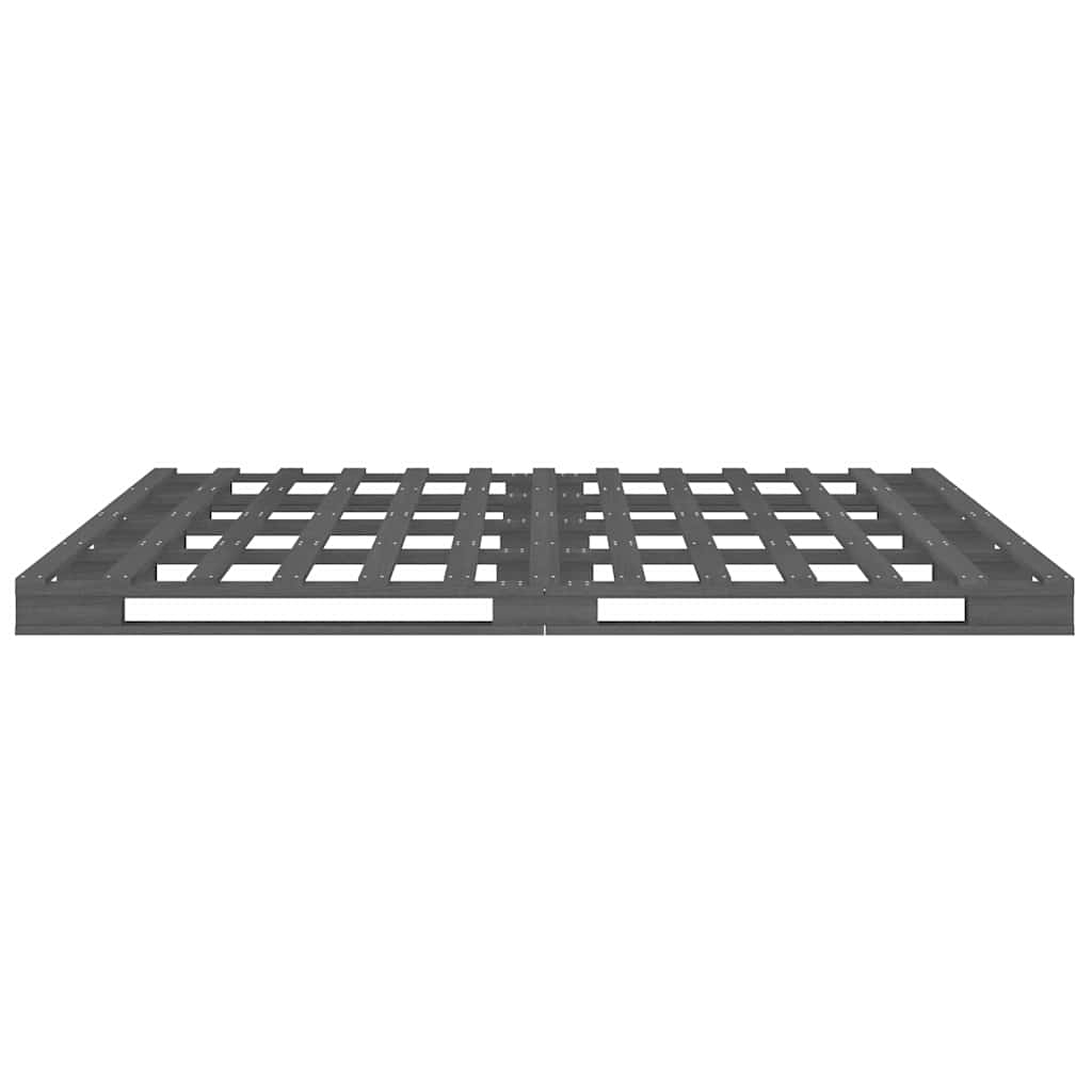 Pallet Bed without Mattress Grey King Size Solid Wood