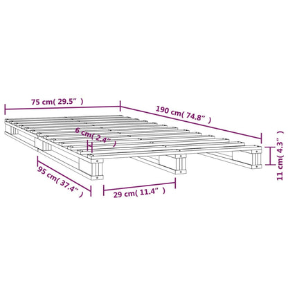 Pallet Bed without Mattress Small Single Solid Wood