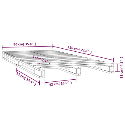 Pallet Bed without Mattress White Single Solid Wood
