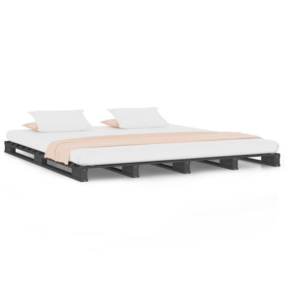 Pallet Bed without Mattress Grey Small Double Solid Wood