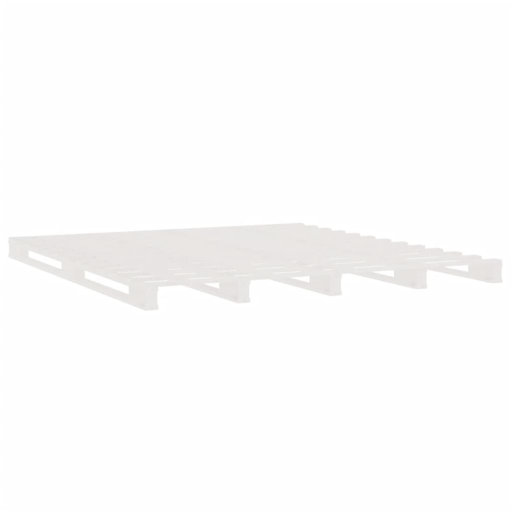Pallet Bed without Mattress White Double Solid Wood