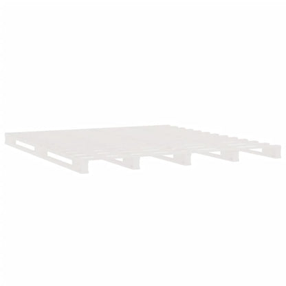 Pallet Bed without Mattress White Double Solid Wood