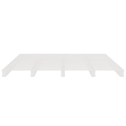 Pallet Bed without Mattress White Double Solid Wood