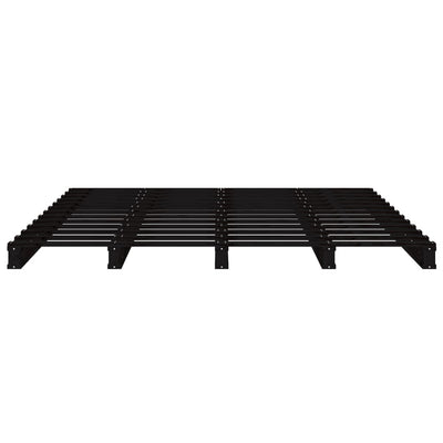 Pallet Bed without Mattress Black Double Solid Wood