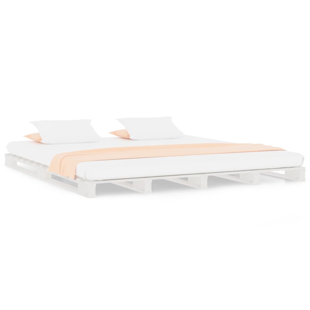 Pallet Bed without Mattress White 140x190 cm Solid Wood