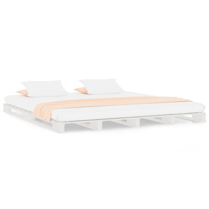 Pallet Bed without Mattress White 140x190 cm Solid Wood