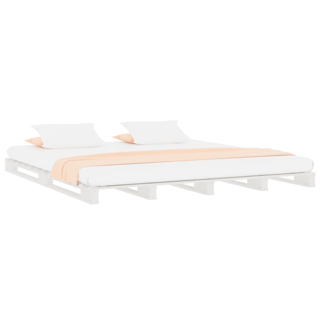 Pallet Bed without Mattress White 140x190 cm Solid Wood