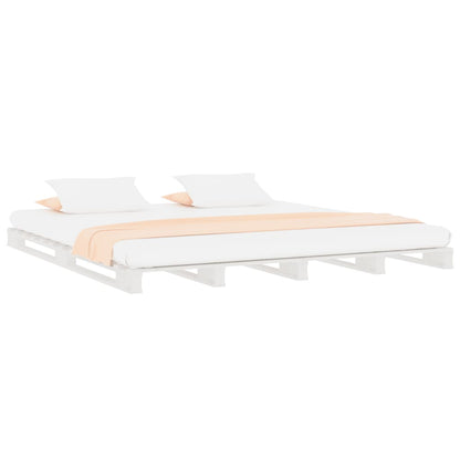 Pallet Bed without Mattress White 140x190 cm Solid Wood