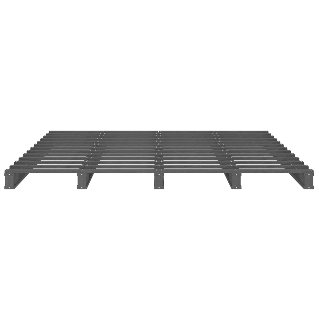 Pallet Bed without Mattress Grey 140x190 cm Solid Wood