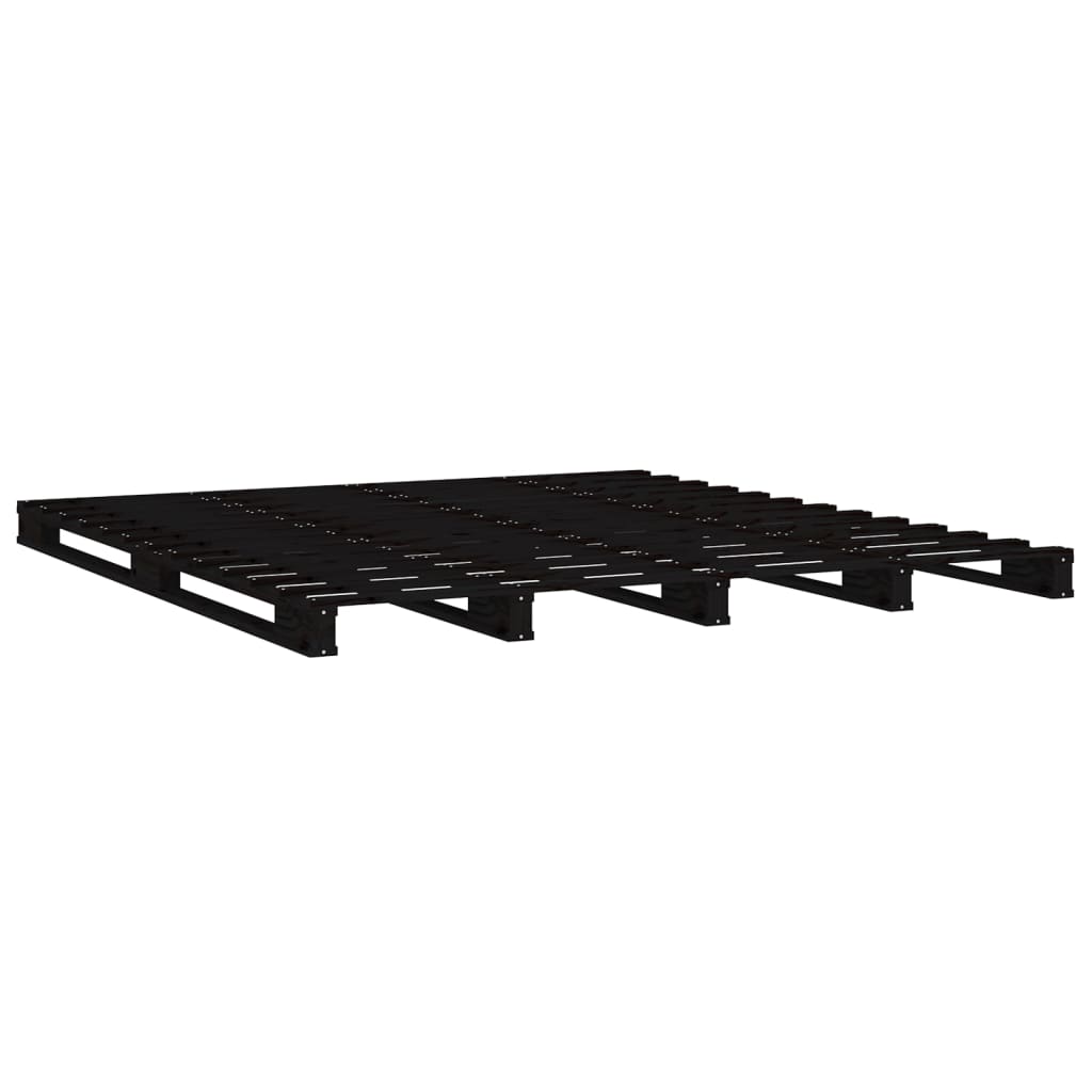 Pallet Bed | Black | Solid pine wood | Double | Durable | Pallet Bed