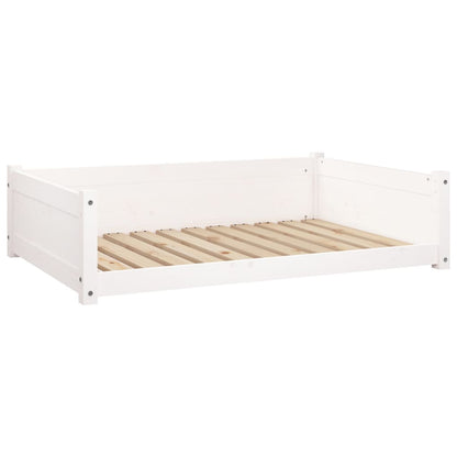 Dog Bed | White | Solid Pine Wood | 105.5 x 75.5 x 28 cm | Minimalistic