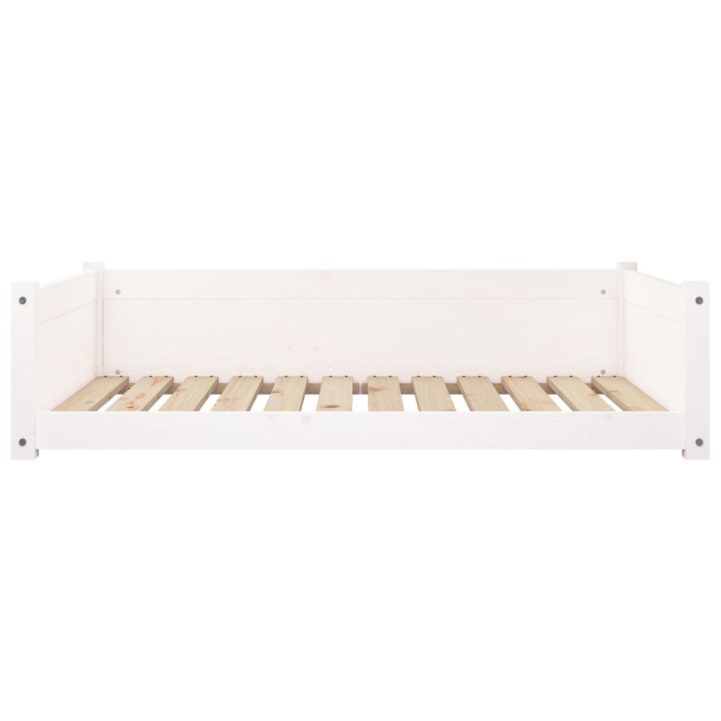 Dog Bed | White | Solid Pine Wood | 105.5 x 75.5 x 28 cm | Minimalistic