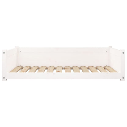 Dog Bed | White | Solid Pine Wood | 105.5 x 75.5 x 28 cm | Minimalistic