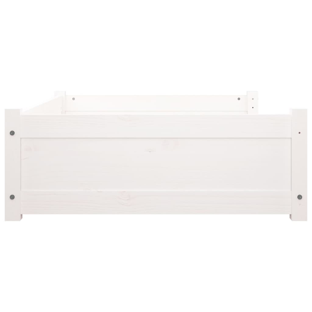 Dog Bed | White | Solid Pine Wood | 105.5 x 75.5 x 28 cm | Minimalistic