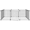 12-Panel Pet Cage with Door Black 35x35 cm Steel