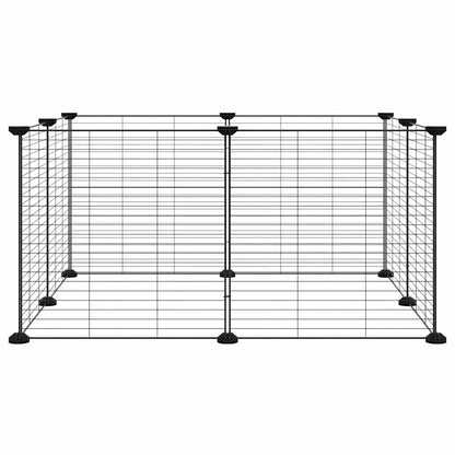 8-Panel Pet Cage Black 70x70x35 cm Steel