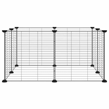 8-Panel Pet Cage Black 70x70x35 cm Steel