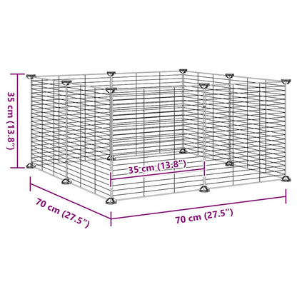8-Panel Pet Cage Black 70x70x35 cm Steel
