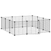 12-Panel Pet Cage with Door Black 35x35 cm Steel