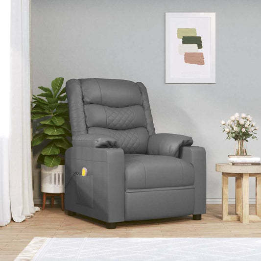 Massage Chair Grey Faux Leather