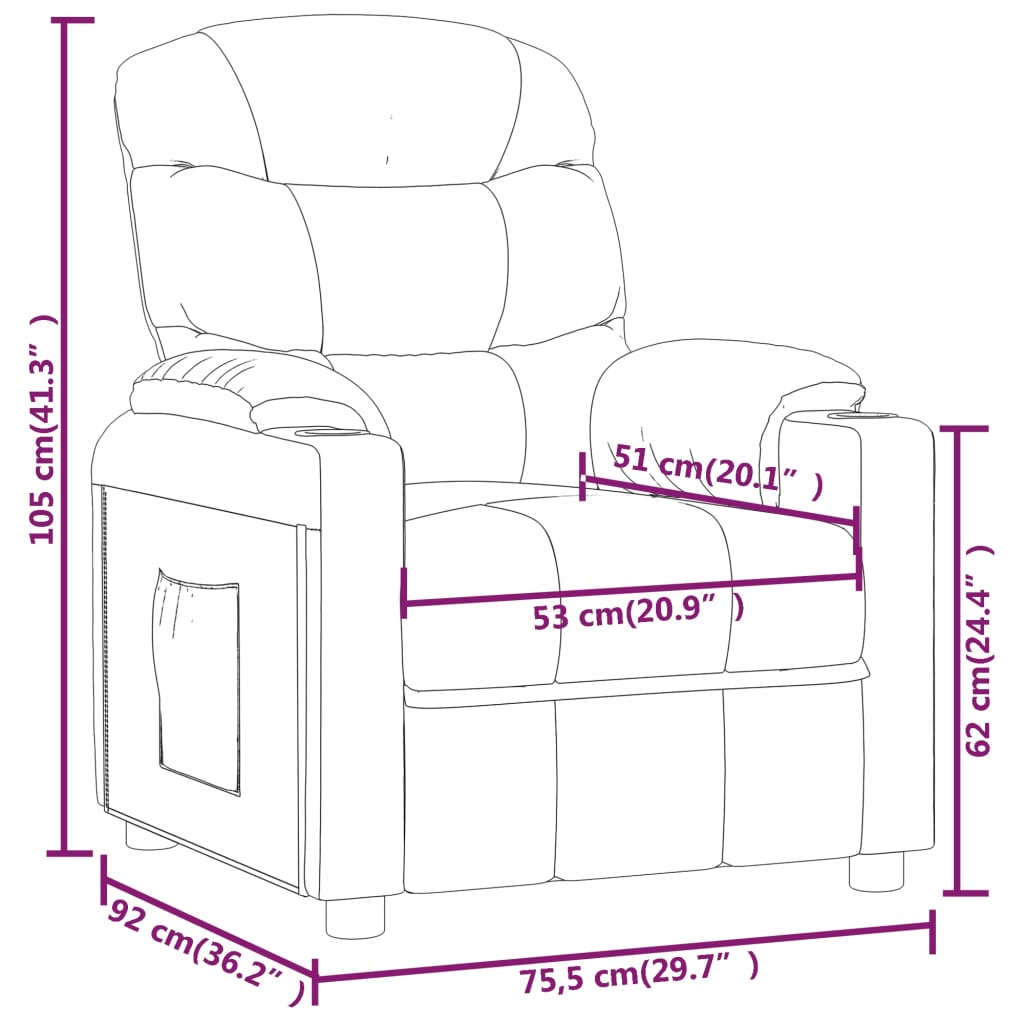 Recliner Chair Dark Grey Fabric
