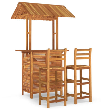 Garden Bar Set | Natural wood | Solid acacia wood | Medium | Footrest