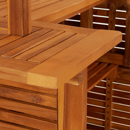 Garden Bar Set | Natural wood | Solid Acacia wood | Large | Footrest