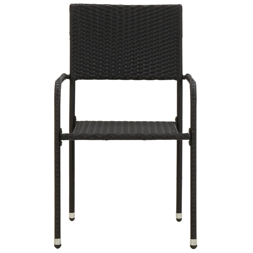 Outdoor Dining Set | Black | PE rattan, steel, solid acacia wood