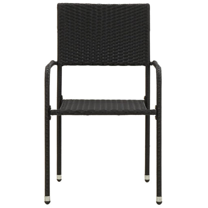 Outdoor Dining Set | Black | PE rattan, steel, solid acacia wood