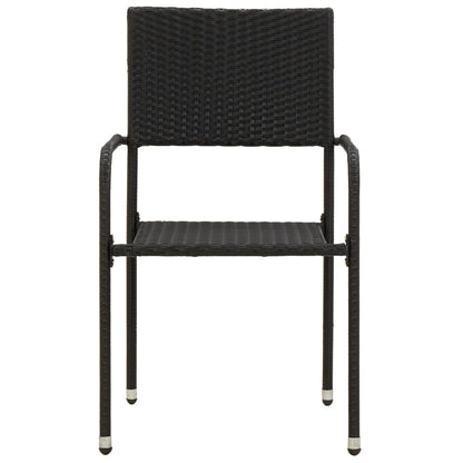 Outdoor Dining Set | Black | PE rattan, steel, solid acacia wood | Medium