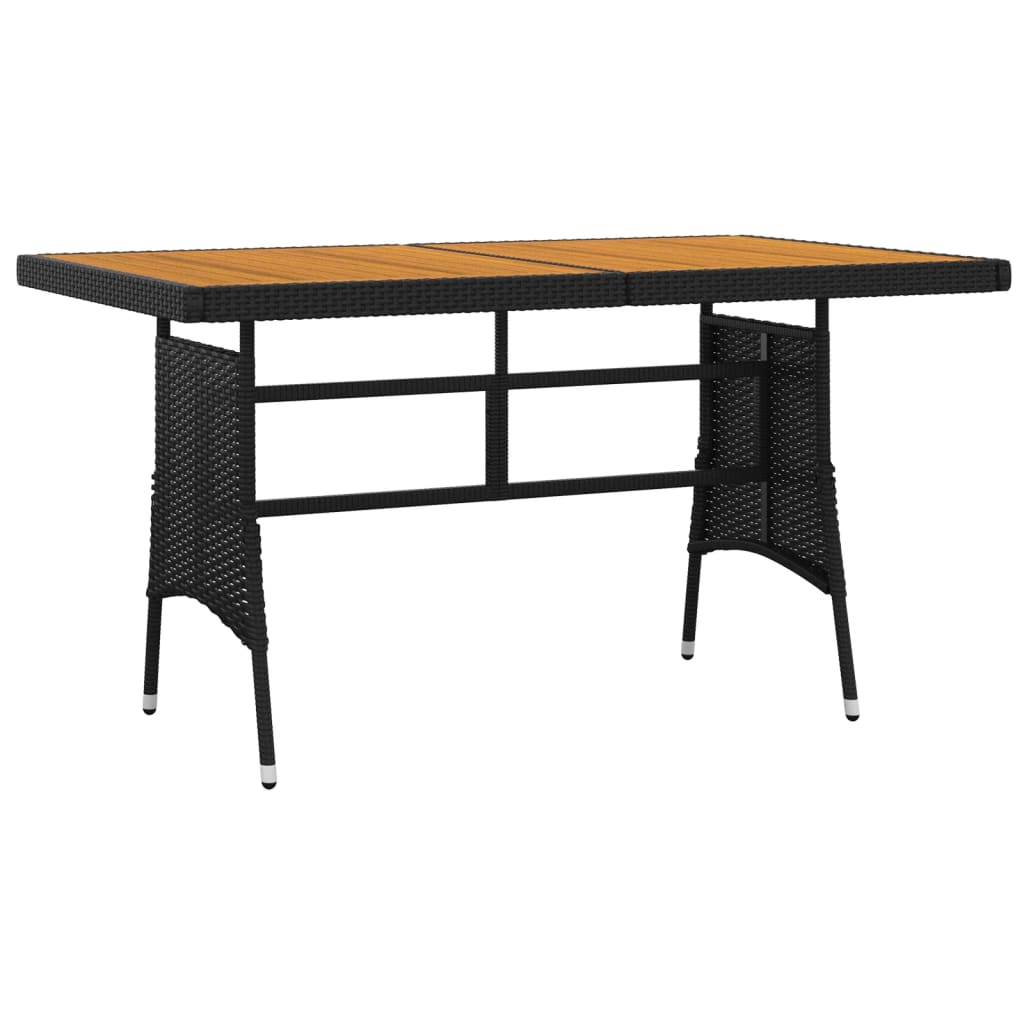 Outdoor Dining Set | Black | PE rattan, steel, solid acacia wood | Medium