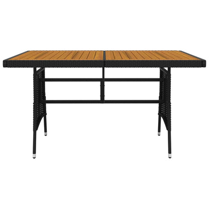Outdoor Dining Set | Black | PE rattan, steel, solid acacia wood | Medium