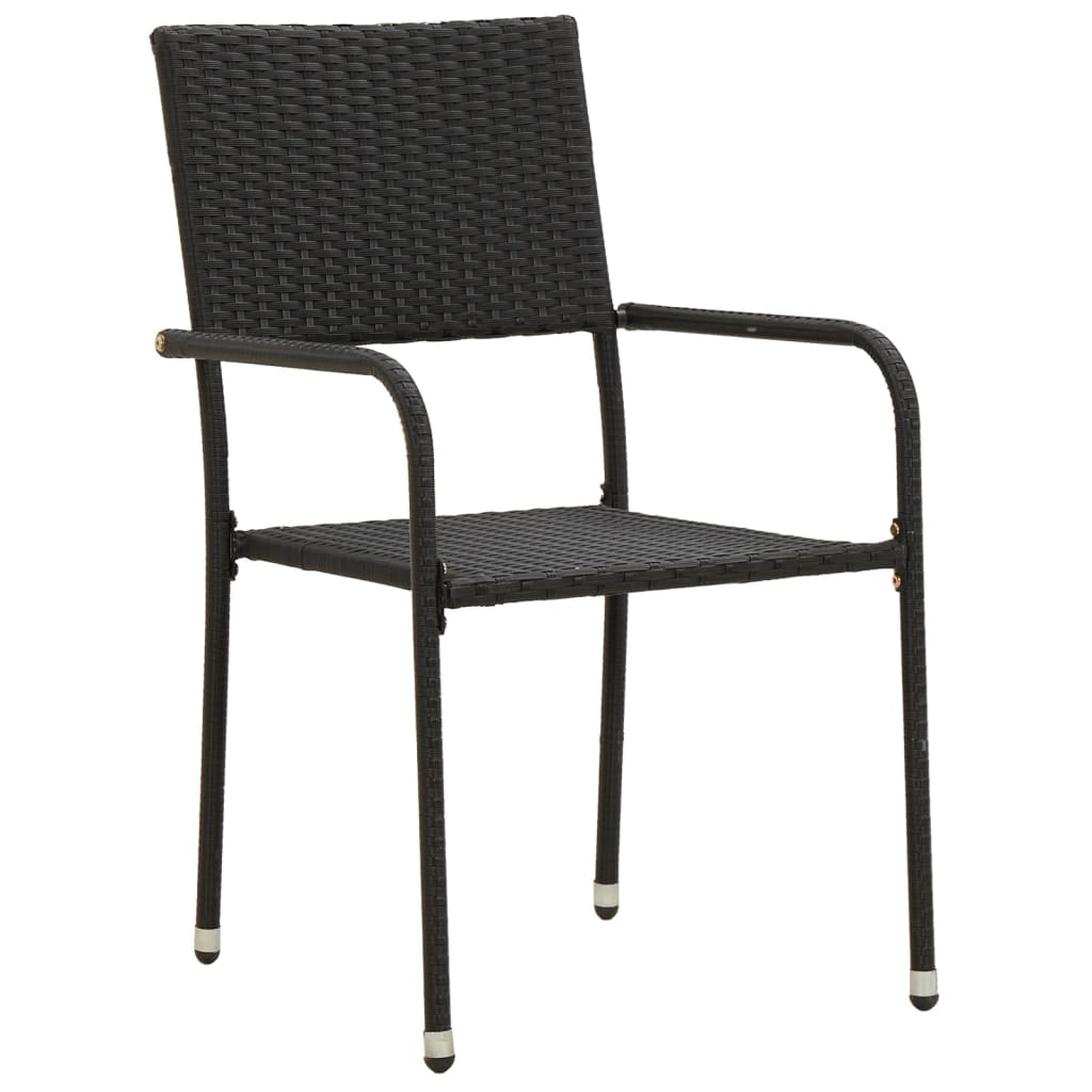 Outdoor Dining Set | Black | PE rattan | Large | Ergonomic