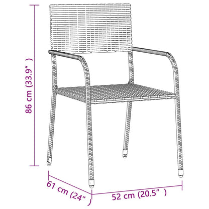 Outdoor Dining Set | Black | PE rattan | Large | Ergonomic