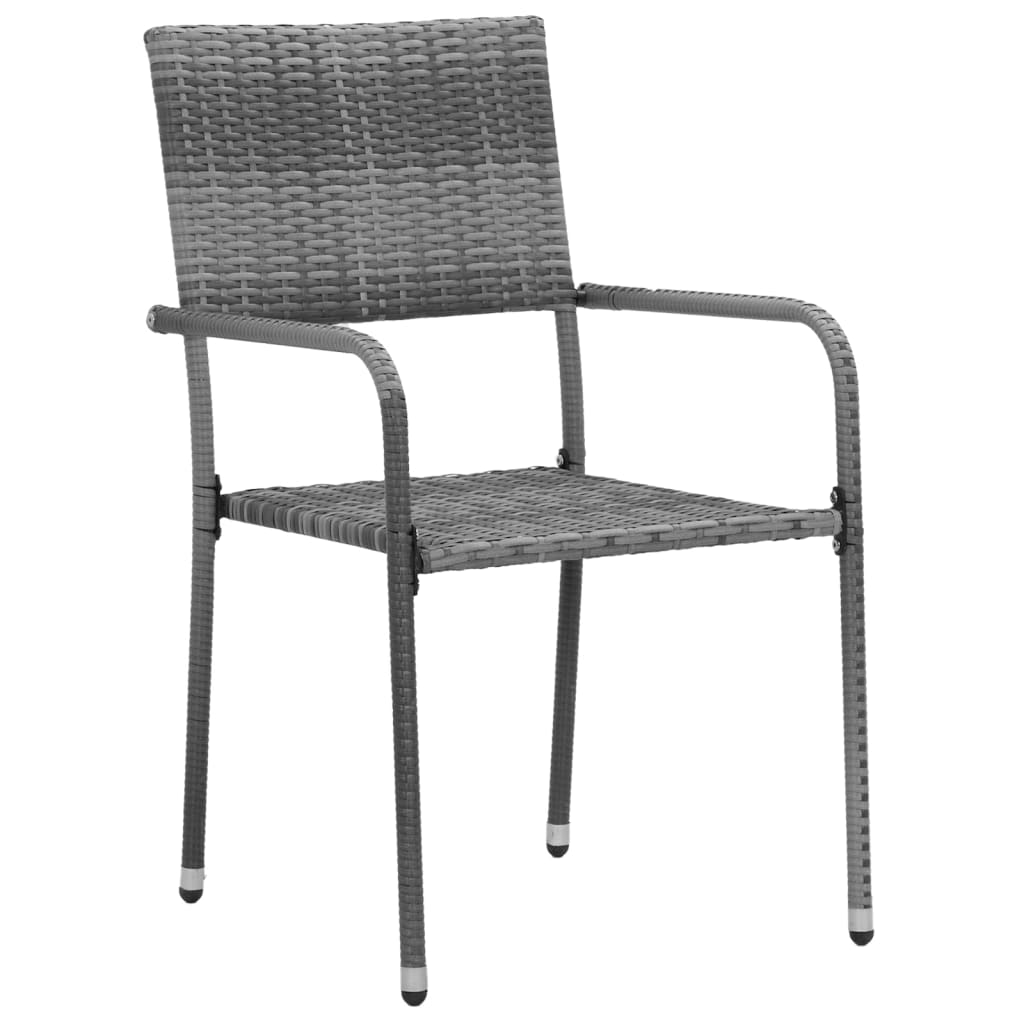 Outdoor Dining Set | Grey | PE rattan, steel, solid acacia wood