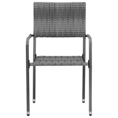 Outdoor Dining Set | Grey | PE rattan, steel, solid acacia wood