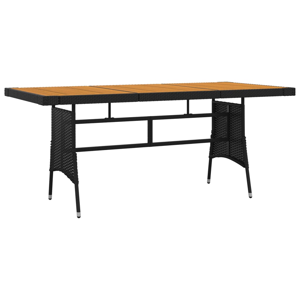 Outdoor Dining Set | Black | PE rattan, steel, solid acacia wood