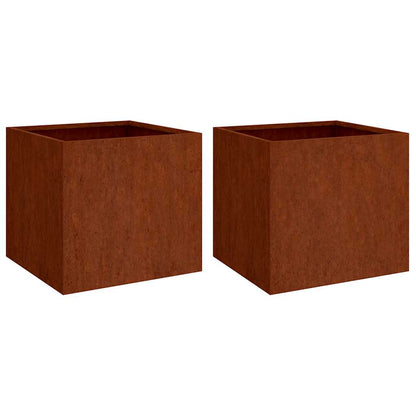Planters 2 pcs 32x30x29 cm Corten Steel