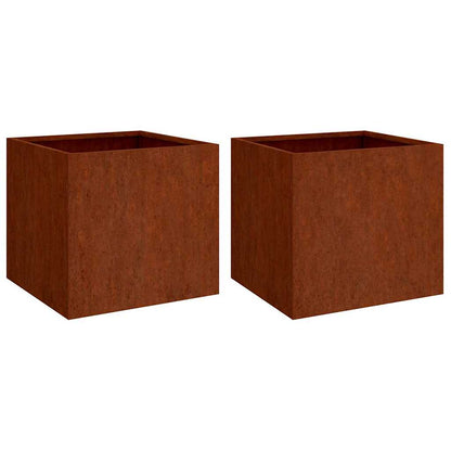 Planters 2 pcs 16.5"x15.7"x15.4" Corten Steel