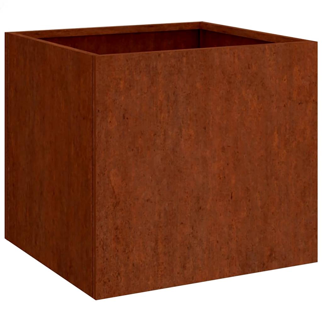 Planter Rusty Corten Steel Medium Durable Planter Rectangular