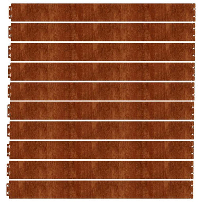 Lawn Edging 10 pcs Rusty 3.94 x 40.55 in Weathering Steel