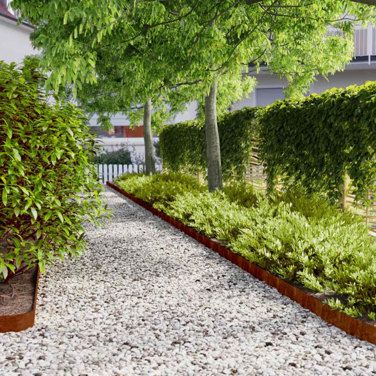 Lawn Edgings 10 pcs 10x103 cm Flexible Corten steel