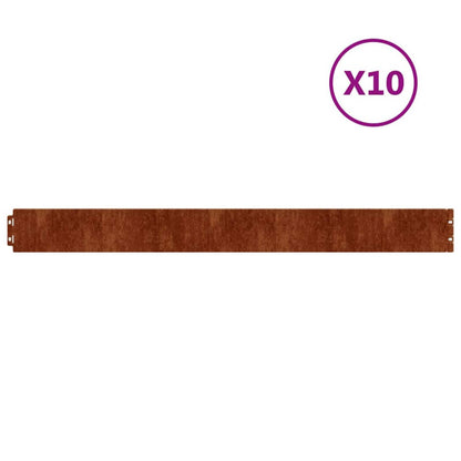 Lawn Edgings 10 pcs 10x103 cm Flexible Corten steel