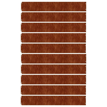 Lawn Edging 10 pcs Rusty 5.91 x 40.55 in Weathering Steel