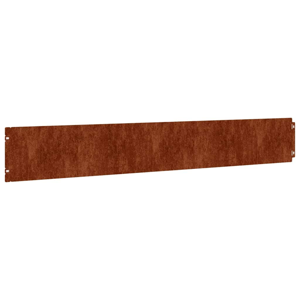 Lawn Edging 10 pcs Rusty 5.91 x 40.55 in Weathering Steel