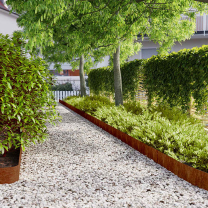 Lawn Edgings 50 pcs 15x103 cm Flexible Corten steel