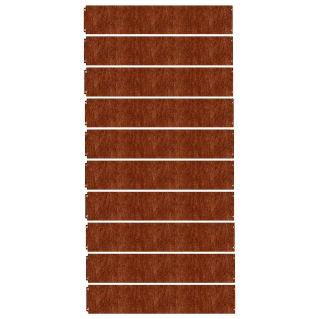 Lawn Edging 10 pcs Rusty 7.87 x 40.55 in Weathering Steel