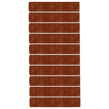 Lawn Edging 10 pcs Rusty 7.87 x 40.55 in Weathering Steel