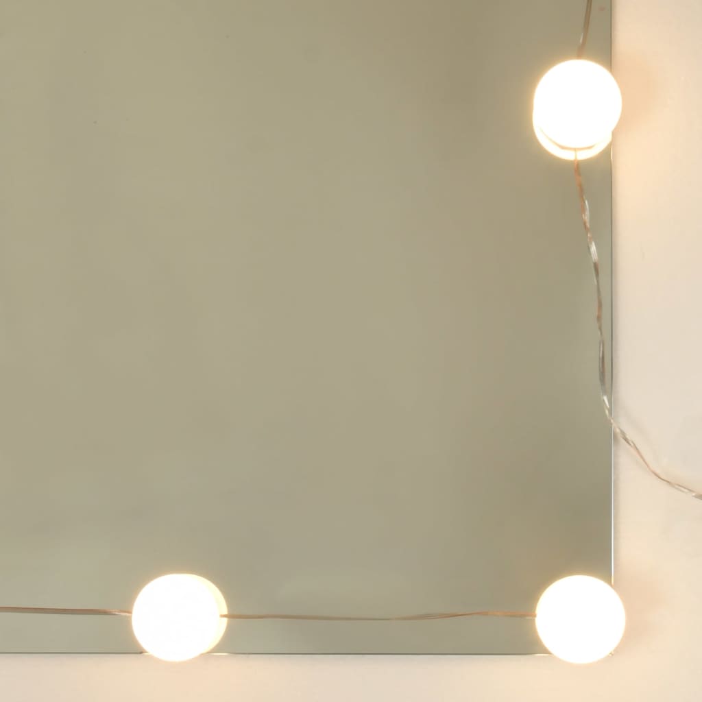 LED Dressing Table with Cabinet Grey Sonoma Engineered Wood